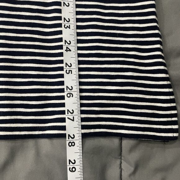 J. Jill Tunic Top Size Small Petite Navy Blue Striped Flutter Sleeve Blouse - Picture 7 of 11